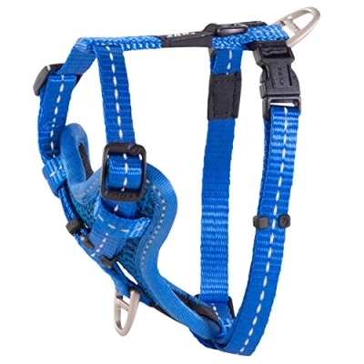 Image of Rogz Utility Control Padded Chest Dog Harness with Two Point Steering Blue Small