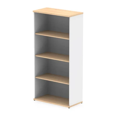 Image of Impulse 1600mm Bookcase Maple and White