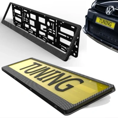Image of 1x Car Registration License Number Plate Surrounds Holder Frame ALL STYLES (CARBON HINGED)