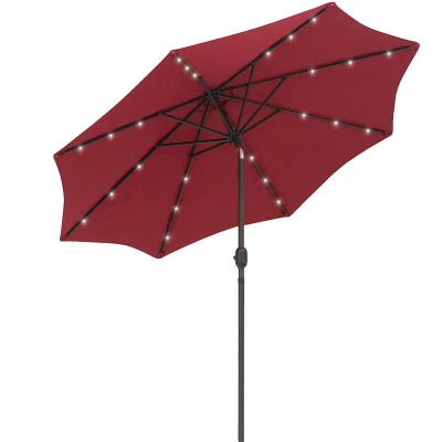 Image of Outsunny 24 LED Parasol Umbrella Solar Powered Chain Light Garden Tilt Crank84D 018WR