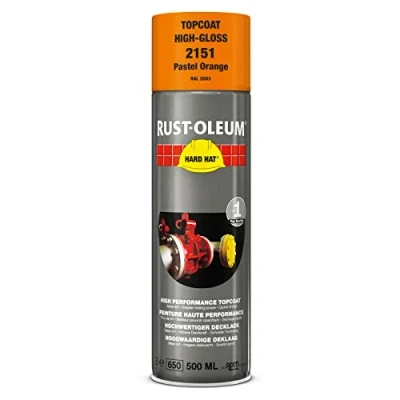 Image of RUST OLEUM 2151 Hard Hat Topcoat RAL Colours, The Nr. 1 Industrial Paint Aerosol. Go Further, Work Faster, Last Longer!, Pastel orange 2003