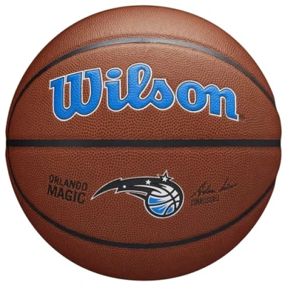 Image of Wilson Basketball, Team Alliance Model, ORLANDO MAGIC, Indoor/Outdoor, Mixed Leather, Size: 7