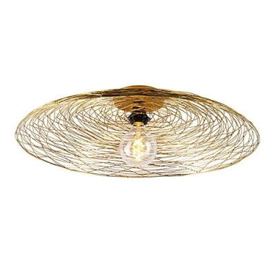 Image of Qazqa Oriental Ceiling Lamp I Flush Light Gold 60 cm Glan Suitable for LED E27 1 Steel Living Room Kitchen Bedroom