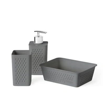 Image of TATAY Bohol Toothbrush Holder, Anthracite Grey, 16,6 x 12,5 16,2 cm