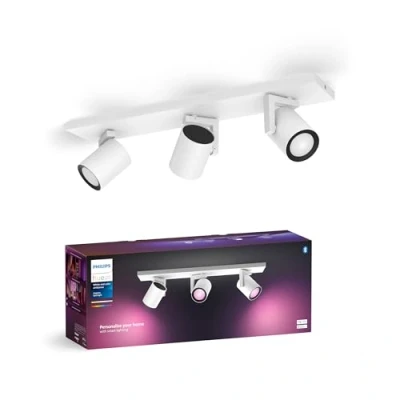 Image of Philips Hue White &amp; Color Ambiance Ceiling lamp Argenta with Three spotlights, dimmable LED spotlights for The System 16 Million Colours, Intelligent Light Control via Voice and app, White.