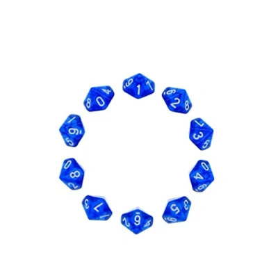 Image of Deolven D10 Dice, 10 Pcs Transparent Blue Polyhedral Dices, Sided Clear Dices for DND MTG RPG Dungeons and Dragons Party