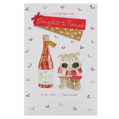 Image of Boofle Daughter &amp; Fiance Embellished Christmas Greeting Card Cute Xmas Cards