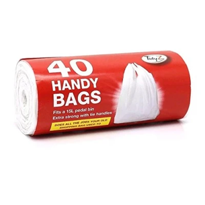 Image of Tidyz 12 Packs Of 40 Handy Bags Carrier Fits 15L Pedal Bin Extra Strong Tie Handle 480 In Total