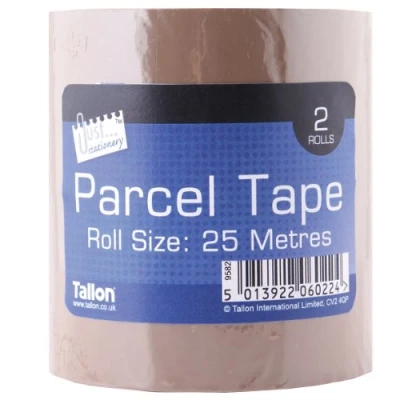 Image of Just Stationery 25m Parcel Tape (Roll of 2)