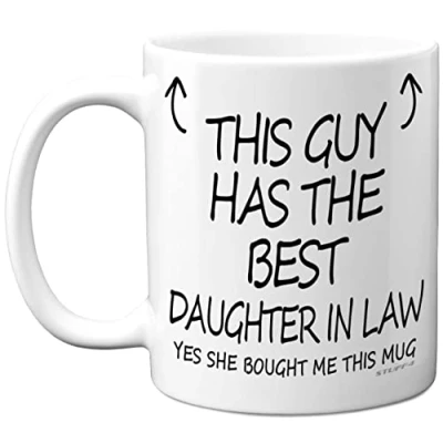 Image of Stuff4 This Guy Has The Best Daughter in Law Mug Gifts, 11oz Ceramic Dishwasher Safe Coffee Mugs Dad Father Fathers Day for Birthday Presents, Premium Cup Made UK