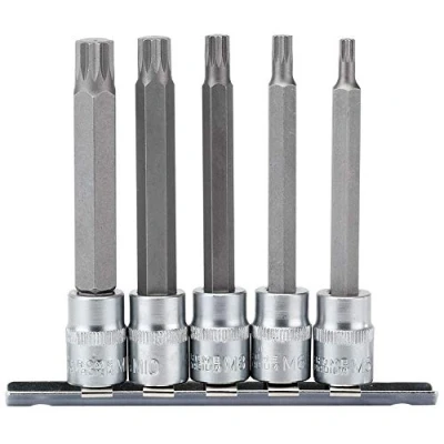 Image of Draper Spline Socket Bit Set, 3/8&quot; Sq. Dr. (5 Piece)
