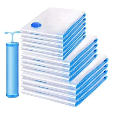 Image of Vacuum Storage Bags Clothes Bag Pack Reusable Space Saver Bags, Extra Large Compressed Vaccum ​for Bedding for with Pump (6 Pack,40*60cm)