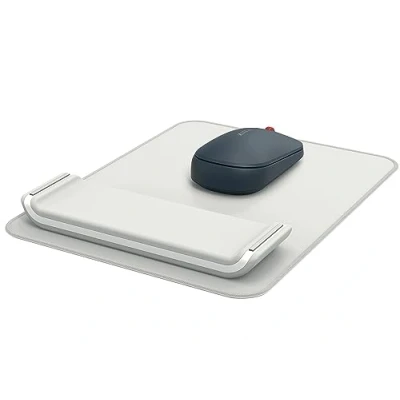 Image of Leitz Ergo Mouse Pad with Adjustable Wrist Rest, Two Height Settings, Light Grey/White Computer Mat, 65170085