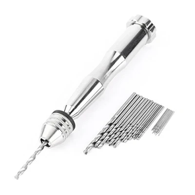 Image of Mini Precision Pin Vise Hand Drill Bits with 25pcs Twist for Delicate Manual Work, Electronic Assembling and Model Making