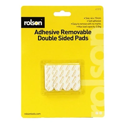 Image of Rolson 61312 12Pc Double Sided Adhesive Pads, Black