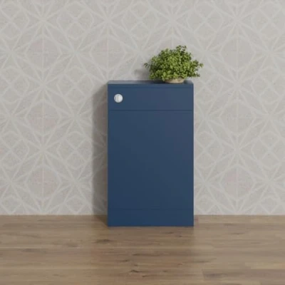 Image of Aquariss 500mm BTW Back to Wall WC Toilet Matte Blue Painted Bathroom Furniture Cabinet Unit Flat Packed with Concealed Cistern
