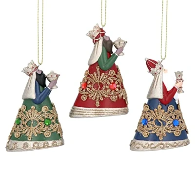 Image of Gisela Graham Resin Three Kings Set of 3 Assorted Designs