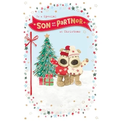 Image of Boofle Son &amp; Partner Embellished Christmas Greeting Card Cute Xmas Cards 742526