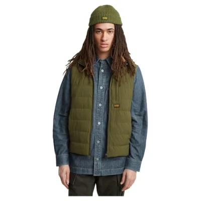 Image of G Star Men&#039;s Foundation Liner Vest, Green (shadow olive D24277 D518 B230), M