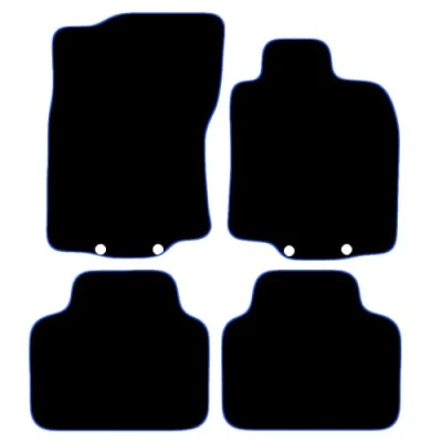 Image of Carsio Carpet Car Mats For Renault Koleos 2017+ Onwards Tailored Fit Floor Mat Set Complete Accessory Black Custom Fitted All Weather, Anti Slip Backing &amp; Blue Trim