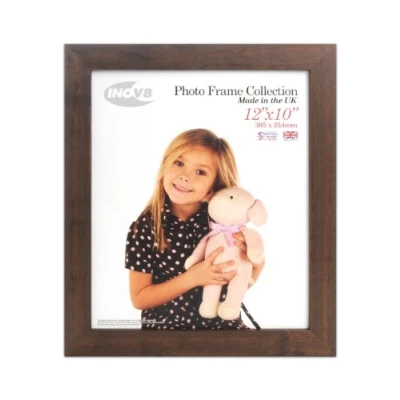 Image of Inov8 British Made Real Wood Picture/Photo Frame 12x10&quot; Inch(30x25cm) Kayla 30mm Dark Oak