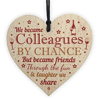 Image of RED OCEAN Handmade Wooden Heart Gift For Work Colleague Friend Leaving Job Thank You Birthday Keepsake