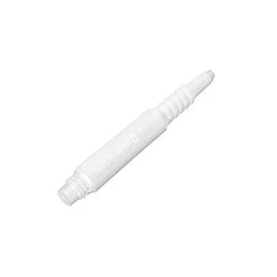 Image of 8 Flight Dart Shafts, Moulded System, White, Short 19mm