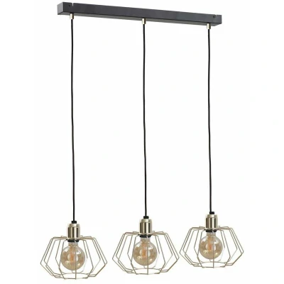Image of Laya Bar Pendant Ceiling Light Gold, 62cm, 3x E27