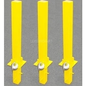 Image of 3 x Security parking posts, fold down heavy duty with padlock, part no; LMX1838