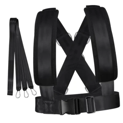 Image of Fitness Sled Harness Workout Exercise Speed Trainer with Pull Strap for Resistance Training