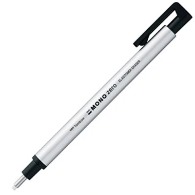 Image of Tombow Holder Eraser, Mono Zero Round Shapre Silver (EH KUR04)
