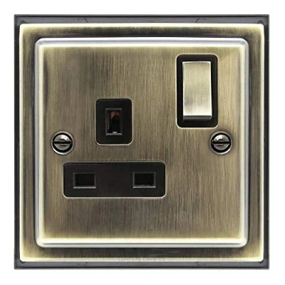 Image of Brush Antique Brass Single Switch Socket 13amp Pole BE405 KME