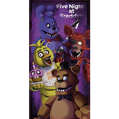 Image of FNAF FIVE NIGHTS AT FREDDY&#039;S Beach Towel Freddy Fazbear&#039;s Design 100% Cotton 70 x 140cm, Single