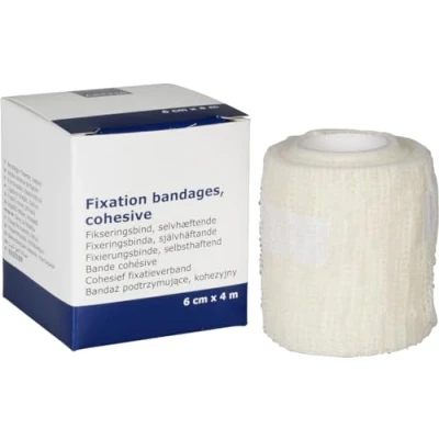 Image of ABENA fixing bandages 4m x 6cm, 1 piece, gauze bandages, white, self adhesive, non sterile