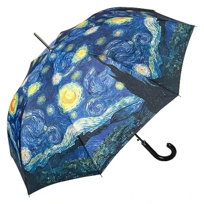 Image of VON LILIENFELD Umbrella Vincent van Gogh Starry Night Art Automatic Open Stable Windproof