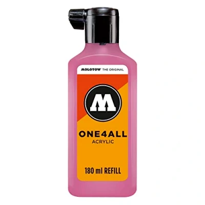 Image of Molotow ONE4ALL Refill Acrylic, Colour 200 Neon Pink 180 ml, Ink for Permanent Markers