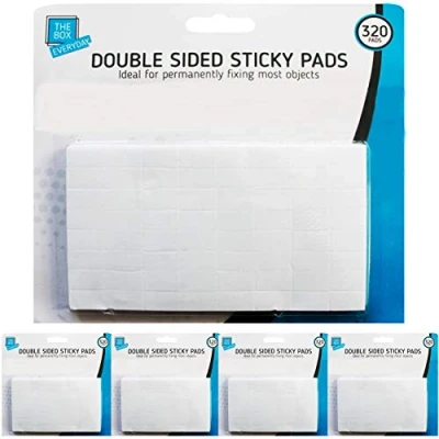 Image of 320 OR 1600 x Double Sided Sticky Pads Mounting Adhesive Work Office Home Art Foam Craft Artist Tabs UK Free P&amp;P (5X Packs (1600 Stickers))