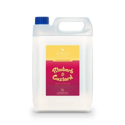 Image of Hand Cleansing Sanitiser Foam, No Alcohol Foaming Sanitizer Dispenser Rhubarb &amp; Custard 5 Litre Refill