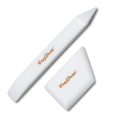 Image of CrafTreat Teflon Bone Folders for Card Making Large and Ergo Square Folder Set Tool Scoring Creasing Bookbinding Origami Paper Crafts