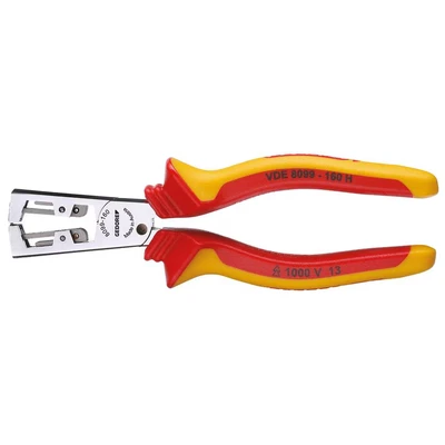 Image of GEDORE VDE Stripping pliers, Adjustable for 0.5 5.0 mm² wire, Oil hardened specially tempered steel, 8099 160 H