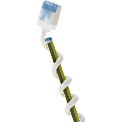 Image of goobay 74337 CAT 6A Patch Cable Slim/Ultra Flexible RJ45 Network U/FTP CU/Thin Ethernet with Short Connectors / 10 Gbit/s LSZH, Kink Protection/White 3 m