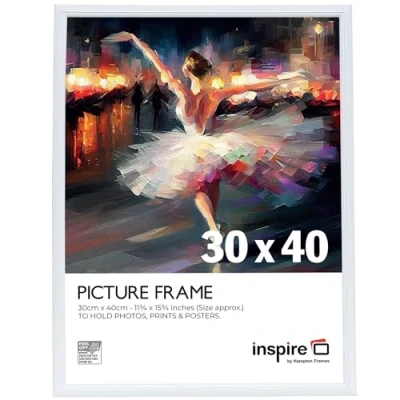 Image of Inspire By Hampton EASYLOADER 30x40cm White Picture Poster Frame Acrylic (Non Glass) IBH EAS3040WHPX 1PK