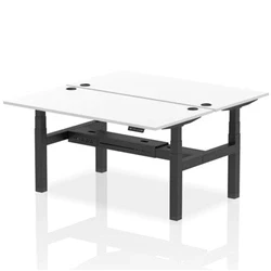 Image of Air B2B 1600x800mm Height Adjustable 2P Bench Desk CP White/Black