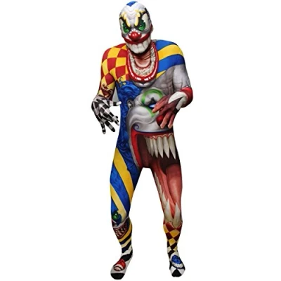 Image of Morphsuits Official Adults Scary Clown Monster Fancy Dress Costume X Large