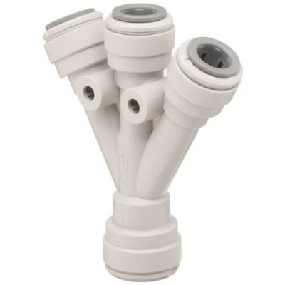Image of John Guest Three Way Divider 1/2 inch Tube OD Inlet x 3/8 Outlet (one Supplied)