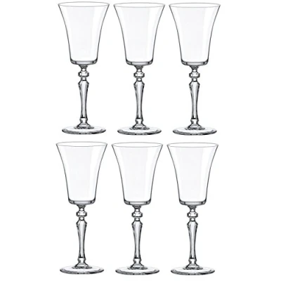 Image of Rona Set of 6 Crystaline Wine Glasses Tall Large Stemmed Liquor