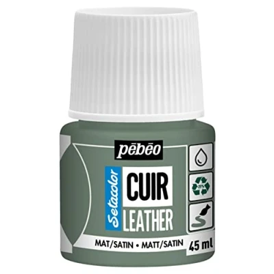 Image of PEBEO Setacolor Leather Acrylic Paint for and Leatherette Customization Bag, Shoe, Sneaker Resistance to scratches, folds, rubbing Matt/Satin finish Matcha Green 45 ml