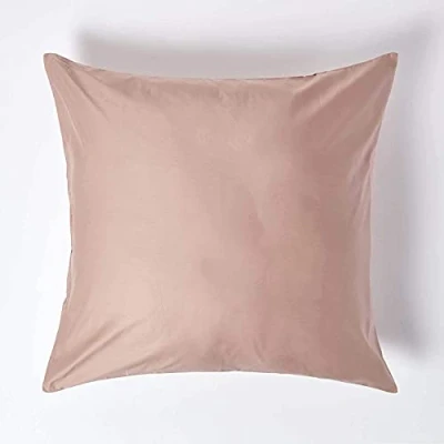 Image of HOMESCAPES 1000 Thread Count Egyptian Cotton Beige 60 x cm Pillowcase Euro Size Luxury Pillow Case