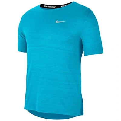 Image of Nike Men&#039;s Df Miler T Shirt, Chlorine Blue/Reflective Silv, M