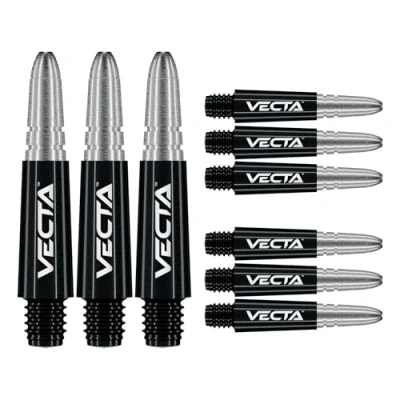 Image of WINMAU Dart Shaft Vecta Polycarbonate Stems 1 Set per pack (3 Darts Shafts in total) Professional Accessories Black and Silver Short